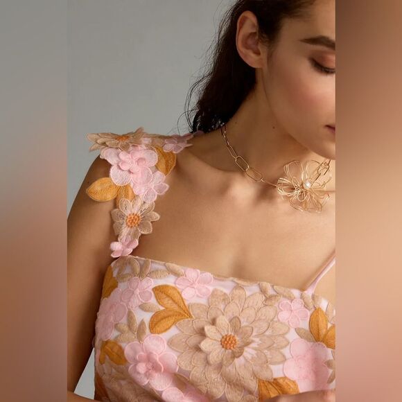 Anthropologie Floral Appliqué Dress NWT - Picture 3 of 12